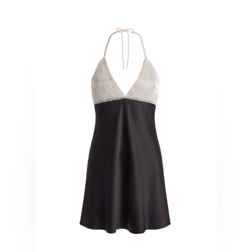 Alice + Olivia Elegant by Stacey Bendet Black and Silver Halter Dress - Picture 4 of 16